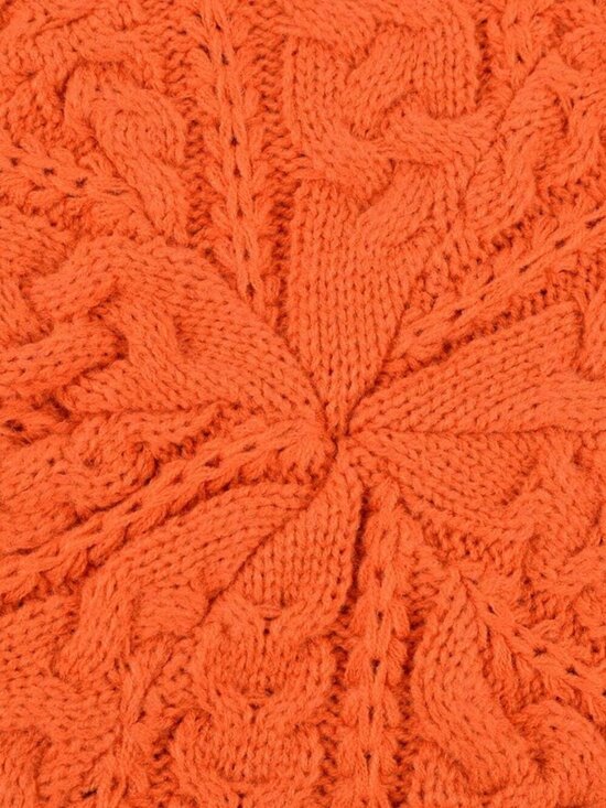 Women\'s Crochet Knitted Style Beanie Slouchy Hat Orange main image 7